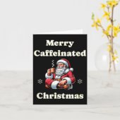 Funny Coffee Lover Holiday Merry Caffeinated Chris Kaart (Gele Bloem)