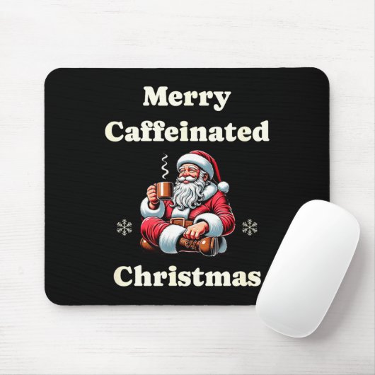 Funny Coffee Lover Holiday Merry Caffeinated Chris Muismat (Met muis)