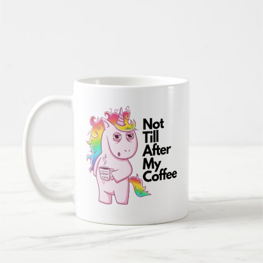 Funny Coffee Lover Mok Rainbow Unicorn (Links)