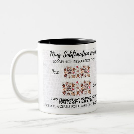 funny coffee lover mug tweekleurige koffiemok (Links)