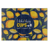 Funny Coffee Lover Pun  Retro Lemon Patroon Snijplank (Voorkant)