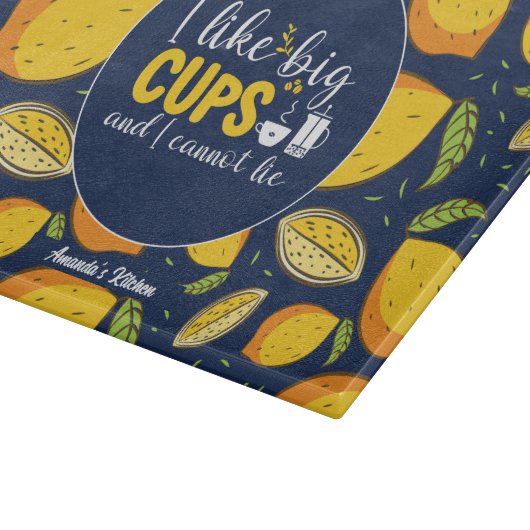 Funny Coffee Lover Pun  Retro Lemon Patroon Snijplank (Hoek)