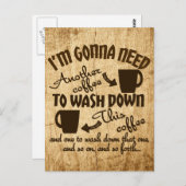 Funny Coffee Lover's Caffeine Typografie Briefkaart (Voorkant / Achterkant)