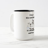 Funny Coffee Meme I Caffeinated and Hope Mug Tweekleurige Koffiemok (Voorkant links)
