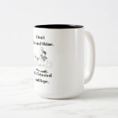Funny Coffee Meme I Caffeinated and Hope Mug Tweekleurige Koffiemok (Voorkant rechts)