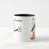 Funny Coffee Meme: Voor en Na Koffie Momenten Mok (Midden)