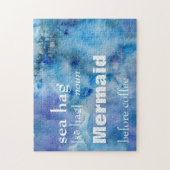 Funny Coffee + Mermaid Quote Definitie Zee Hag Legpuzzel (Verticaal)