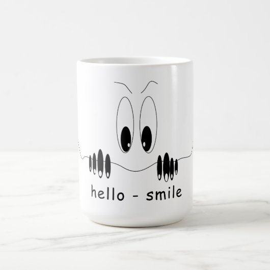 Funny Coffee Mok Curiosity Eyes - Smile (Center)
