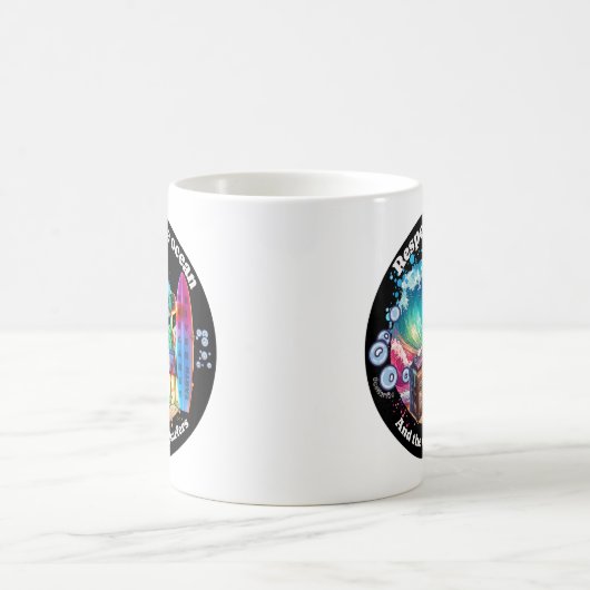 Funny coffee mok et respect oceaan (Center)