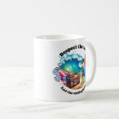 Funny coffee mok et respect oceaan (wit) (Voorkant rechts)