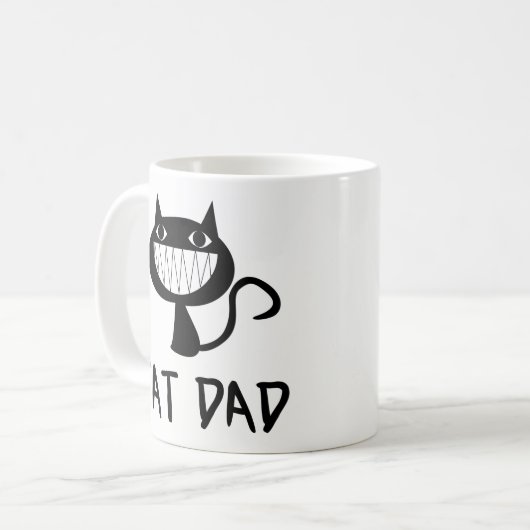 Funny Coffee Mok Gift - Cat Dad - Coffee Lover Mok (Voorkant links)