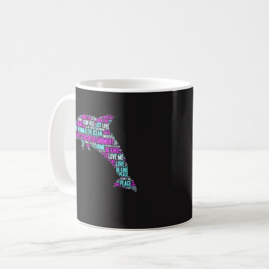 Funny Coffee Mok Gift - Dolphin Word Cloud (Voorkant links)