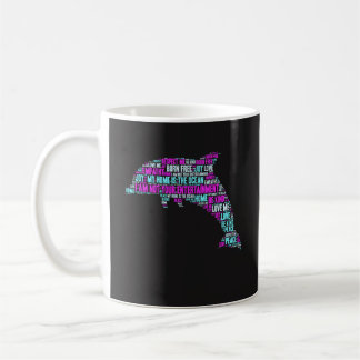 Funny Coffee Mok Gift - Dolphin Word Cloud
