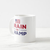 Funny Coffee Mok Gift - Drain the Swamp - Vlag (Voorkant links)