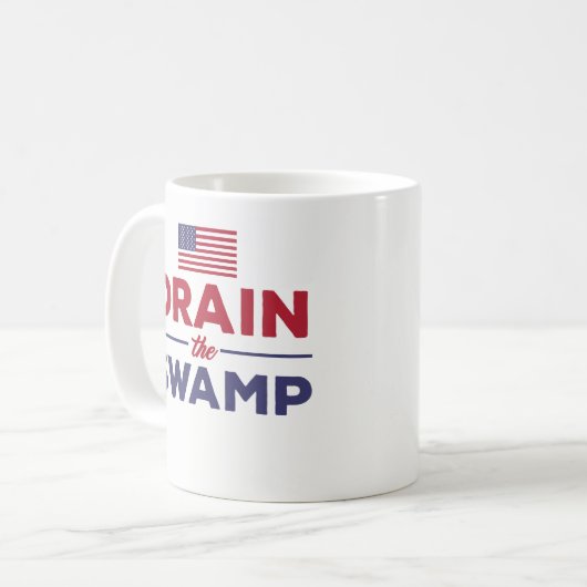 Funny Coffee Mok Gift - Drain the Swamp - Vlag (Voorkant links)