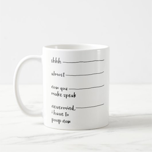 Funny Coffee Mok Gift - U kunt nu spreken, Poop (Links)