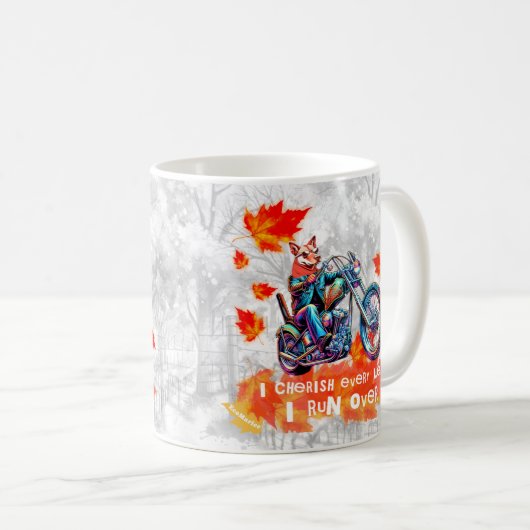 Funny coffee mok Ik koester elke bladgrijs (Voorkant rechts)