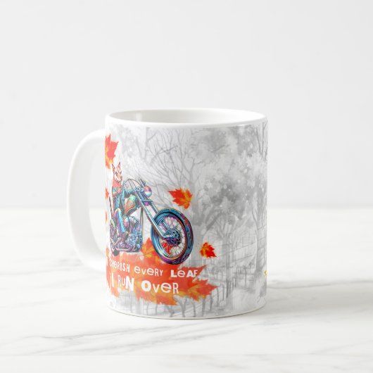 Funny coffee mok Ik koester elke bladgrijs (Voorkant links)