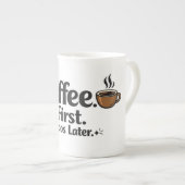 Funny Coffee Mok "Koffie Eerst Chaos Later" (Voorkant rechts)