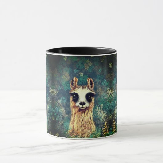 Funny Coffee Mok met Curious Llama (Midden)