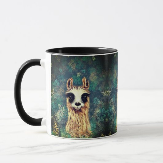 Funny Coffee Mok met Curious Llama (Links)