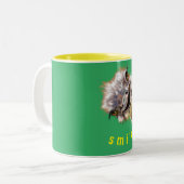 Funny Coffee Mok met Happy Ostrich - glimlach (Voorkant links)