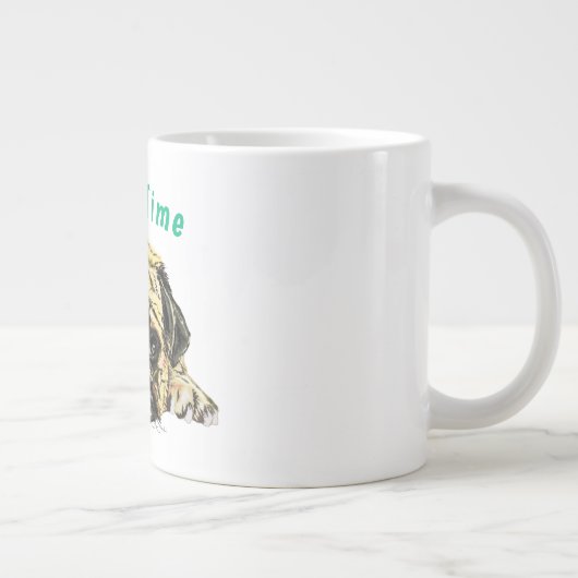 Funny Coffee Mok met Pug Dog - aangepaste tekst (Rechts)