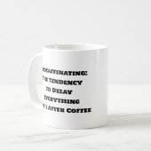 Funny Coffee Mok - Procaffinating Definition Mok (Voorkant links)