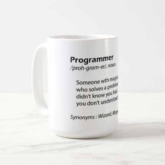 Funny coffee mok - Programmeerdefinitie - quote (Voorkant links)