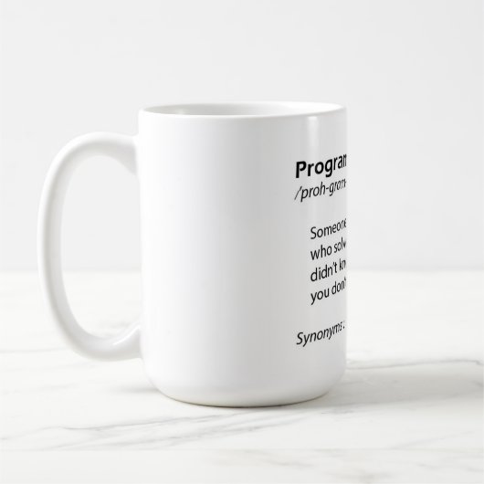 Funny coffee mok - Programmeerdefinitie - quote (Links)