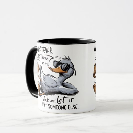 Funny Coffee Mok - Wat het leven ook naar je gooit (Voorkant links)