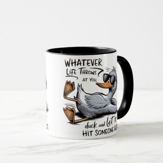 Funny Coffee Mok - Wat het leven ook naar je gooit (Voorkant rechts)