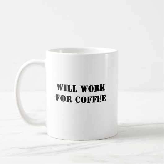 Funny Coffee Mok - Werken voor de koffie (Links)