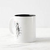 Funny Coffee Mok: Wie heeft mijn kaas verplaatst? Tweekleurige Koffiemok (Voorkant links)