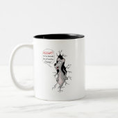 Funny Coffee Mok: Wie heeft mijn kaas verplaatst? Tweekleurige Koffiemok (Links)