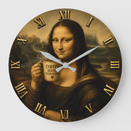 Funny Coffee Mona Lisa Grote Klok