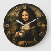 Funny Coffee Mona Lisa Grote Klok (Voorkant)