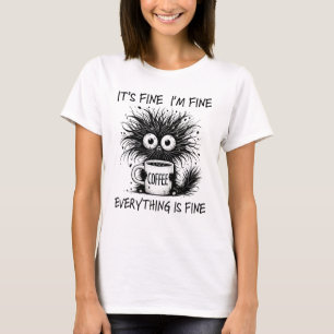 Funny Coffee Monster Shirt Schattigee Furry Morn