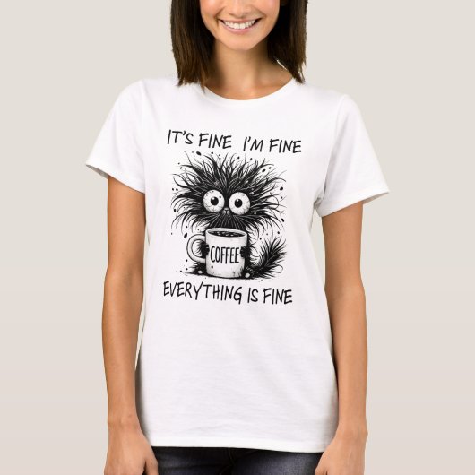 Funny Coffee Monster Shirt | Schattigee Furry Morn (Voorkant)