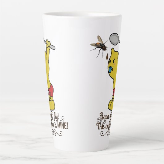 Funny Coffee Mug Back Off Fly! This Coffee is MINE Latte Mok (Voorkant)