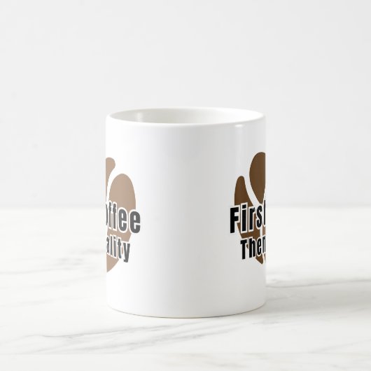Funny Coffee Mug First Coffee Then Reality Koffiemok (Center)
