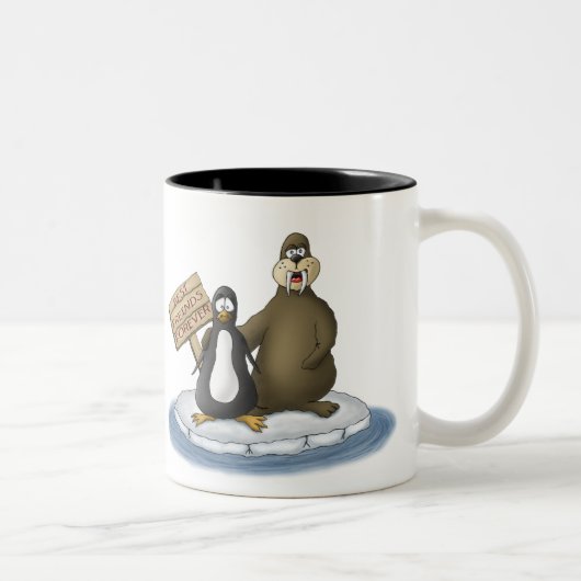 Funny Coffee Mugs: Beste vrienden Forever Tweekleurige Koffiemok (Rechts)