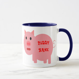 FUNNY COFFEE MUGS - PIGGY BANK - BANK HIER - BOERD MOK