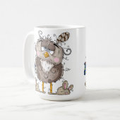 Funny Coffee Mugs - Sleepy Owl Wke Up Mok - Gifts (Voorkant links)