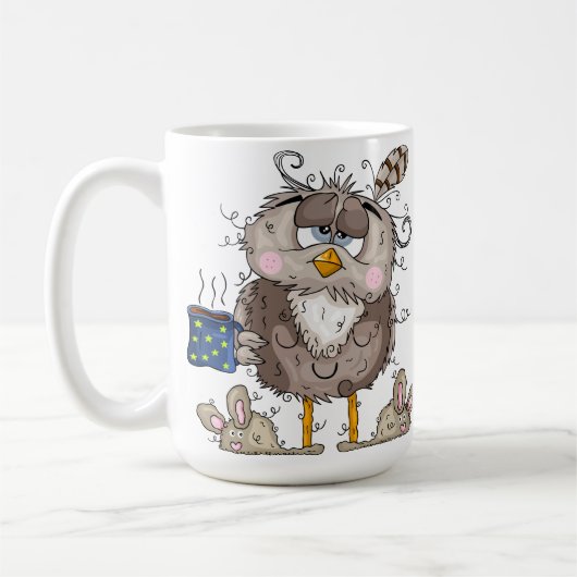 Funny Coffee Mugs - Sleepy Owl Wke Up Mok - Gifts (Links)