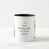 Funny Coffee, No Quitter, Quote Cute Owl Mok (Midden)