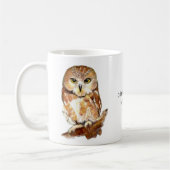 Funny Coffee, No Quitter, Quote Cute Owl Mok (Links)