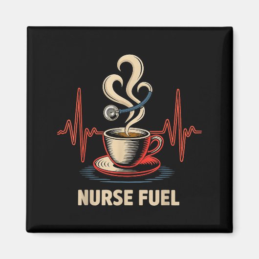 Funny Coffee Nurse Ekg Nurses Energy Caffeine Love Magneet (Voorkant)