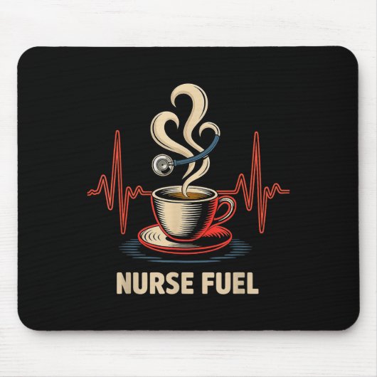 Funny Coffee Nurse Ekg Nurses Energy Caffeine Love Muismat (Voorkant)