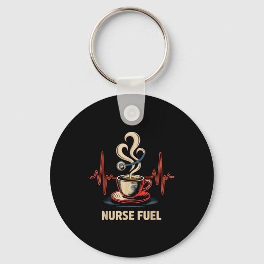 Funny Coffee Nurse Ekg Nurses Energy Caffeine Love Sleutelhanger (Voorkant)